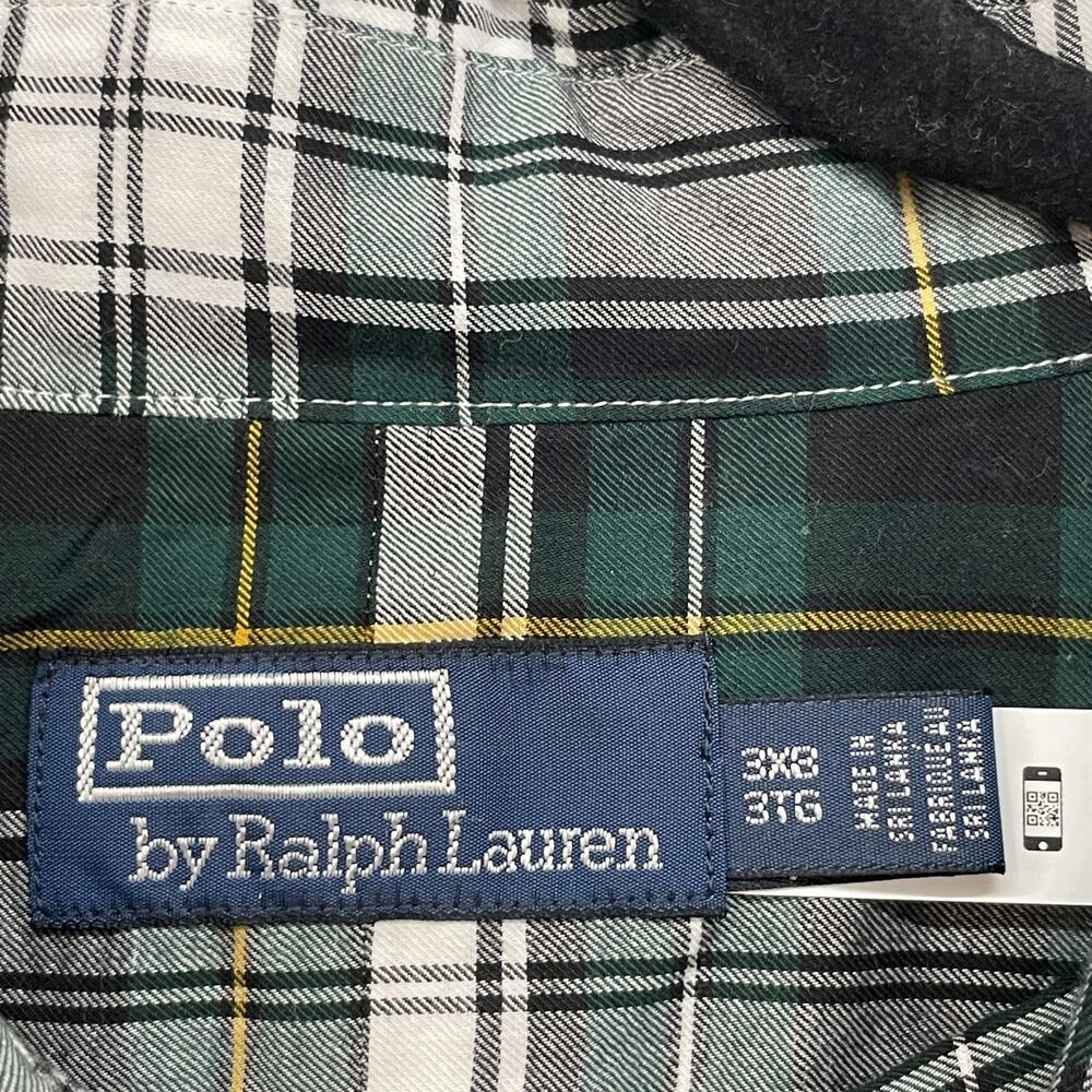 Polo Ralph Lauren Shirt Mens 3XB Green Plaid Big & Tall Long Sleeve Button Down - Picture 3 of 12